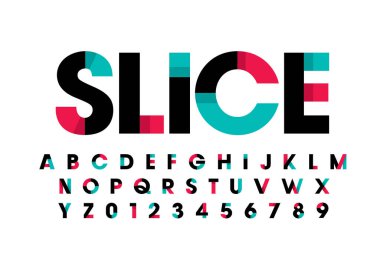 Biçimlendirilmiş modern yazı tipi ve alfabenin vektörü