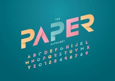 Biçimlendirilmiş modern yazı tipi ve alfabenin vektörü