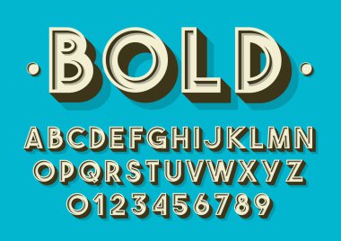 Biçimlendirilmiş modern yazı tipi ve alfabenin vektörü