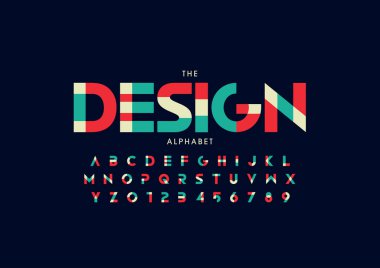 Vector of stylized modern font and alphabet clipart