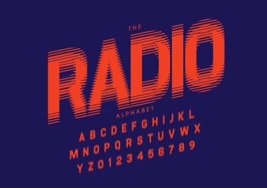 Biçimlendirilmiş modern yazı tipi ve alfabenin vektörü