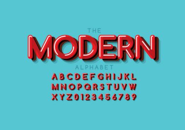 Biçimlendirilmiş modern yazı tipi ve alfabenin vektörü
