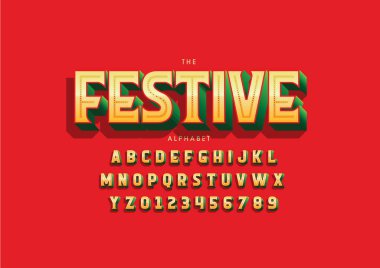 Biçimlendirilmiş modern yazı tipi ve alfabenin vektörü