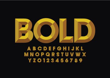 Biçimlendirilmiş modern yazı tipi ve alfabenin vektörü