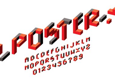 Biçimlendirilmiş modern yazı tipi ve alfabenin vektörü