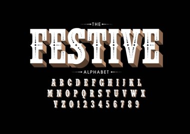 Biçimlendirilmiş modern yazı tipi ve alfabenin vektörü