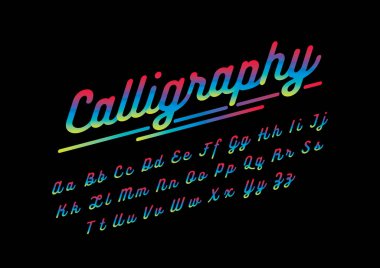 Biçimlendirilmiş modern yazı tipi ve alfabenin vektörü