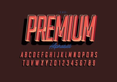 Biçimlendirilmiş modern yazı tipi ve alfabenin vektörü