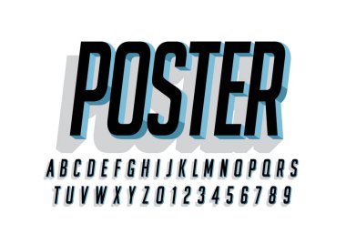 Biçimlendirilmiş modern yazı tipi ve alfabenin vektörü