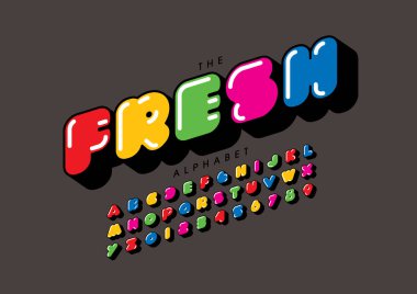 Biçimlendirilmiş modern yazı tipi ve alfabenin vektörü