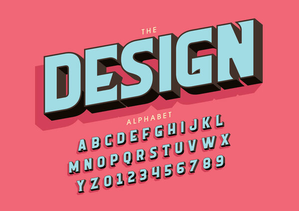 Vector of stylized modern font and alphabet