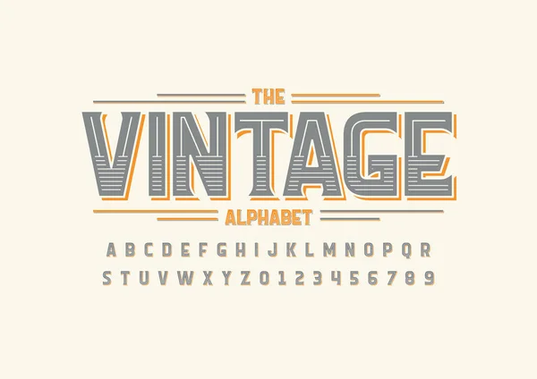 Διάνυσμα Vintage Retro Stylized Γραμματοσειράς Και Αλφαβήτου — Διανυσματικό Αρχείο