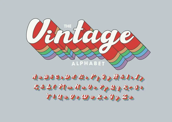 Vektor Stilisierter Vintage Oder Retro Schrift Und Alphabet — Stockvektor