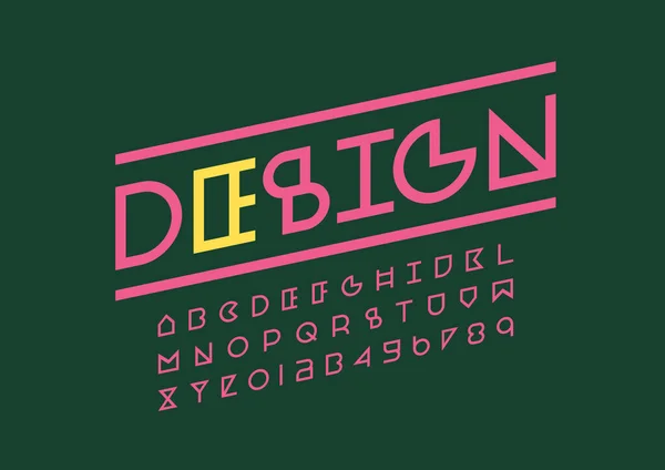 Vettore Font Stilizzato Moderno Alfabeto — Vettoriale Stock