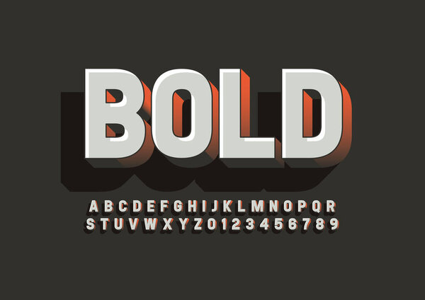 Vector of stylized modern font and alphabet