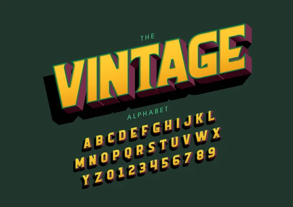 Wektor Vintage Lub Retro Stylizowane Czcionki Alfabetu — Wektor stockowy