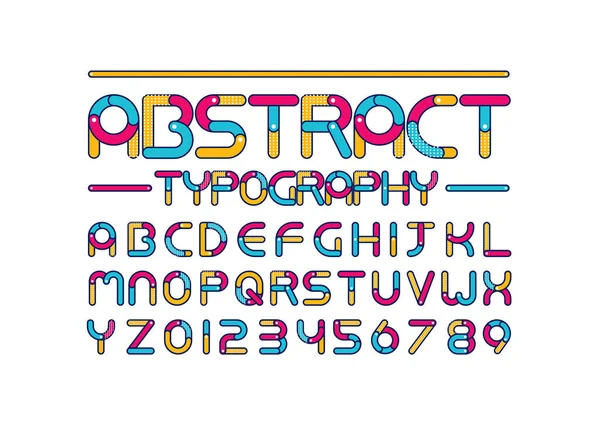 Vector Van Kleurrijk Gestileerd Lettertype Alfabet — Stockvector