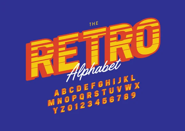 Vector Van Vintage Retro Gestileerd Lettertype Alfabet — Stockvector