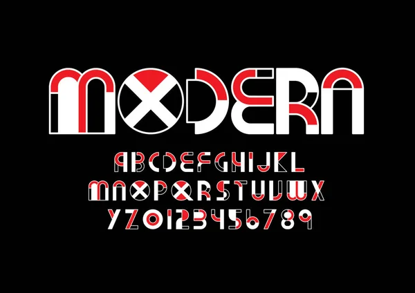 Vector Stylized Modern Font Alphabet — Stock Vector