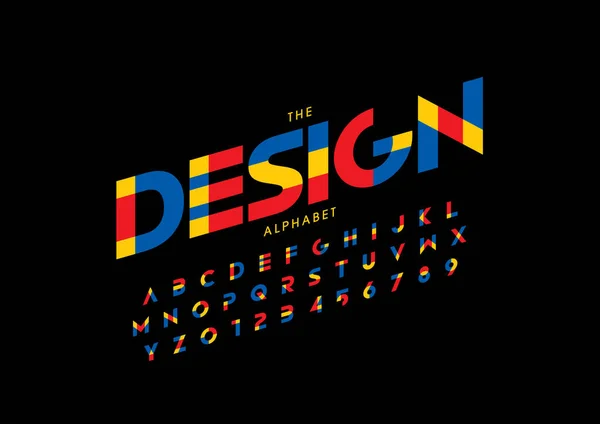 様式化された現代フォントとアルファベットのベクトル — ストックベクタ