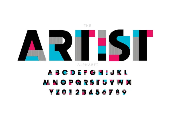 Vector Van Gestileerd Modern Lettertype Alfabet — Stockvector