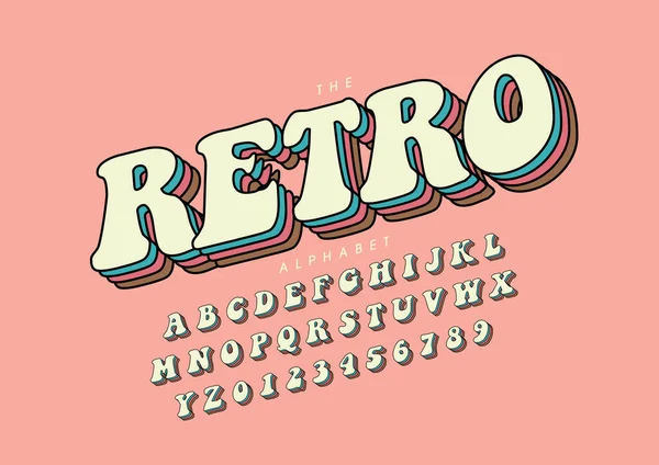 Vektor Aus Vintage Oder Retro Stilisierter Schrift Und Alphabet — Stockvektor