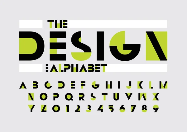 Vecteur Police Moderne Stylisée Alphabet — Image vectorielle