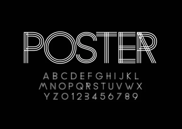 Vector Van Gestileerd Modern Lettertype Alfabet — Stockvector