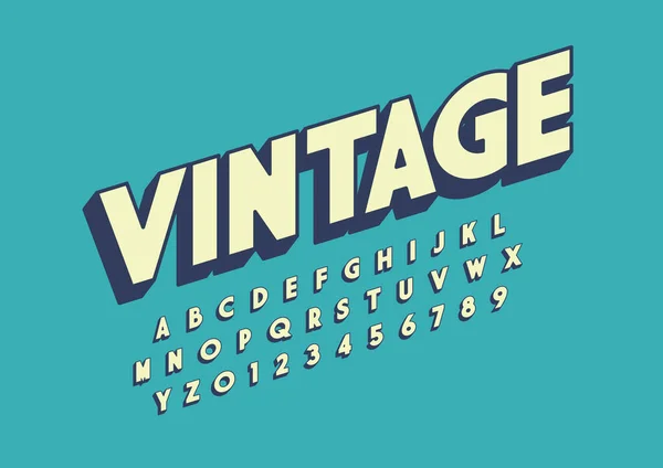 Vector Vintage Retro Stylized Font Alphabet — Stock Vector