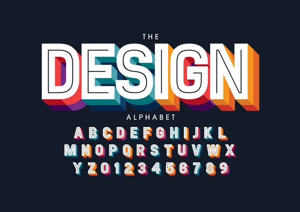 Vector Van Gestileerd Modern Lettertype Alfabet — Stockvector