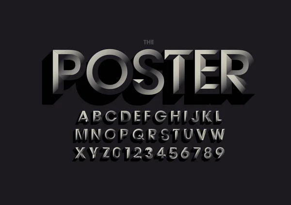 Vector Van Gestileerd Modern Lettertype Alfabet — Stockvector