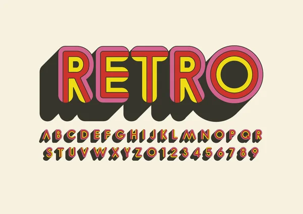 Vector Van Vintage Retro Gestileerd Lettertype Alfabet — Stockvector