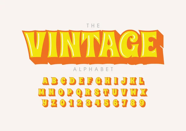 Vector Vintage Retro Stylized Font Alphabet — Stock Vector