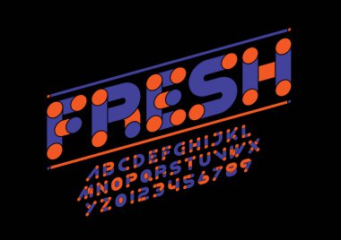 Biçimlendirilmiş modern yazı tipi ve alfabenin vektörü