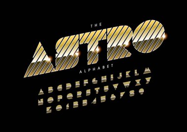 Biçimlendirilmiş modern yazı tipi ve alfabenin vektörü