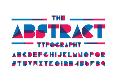 Renkli yazı tipi ve alfabesinin vektörü