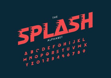 Biçimlendirilmiş modern yazı tipi ve alfabenin vektörü