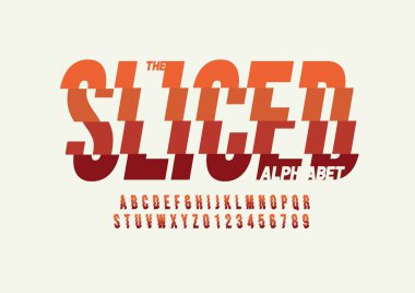 Biçimlendirilmiş modern yazı tipi ve alfabenin vektörü