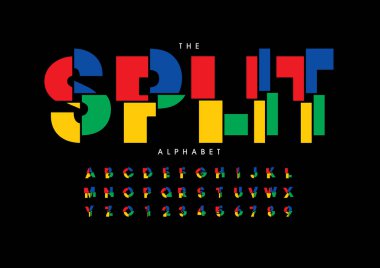 Biçimlendirilmiş modern yazı tipi ve alfabenin vektörü