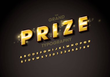 Biçimlendirilmiş modern yazı tipi ve alfabenin vektörü