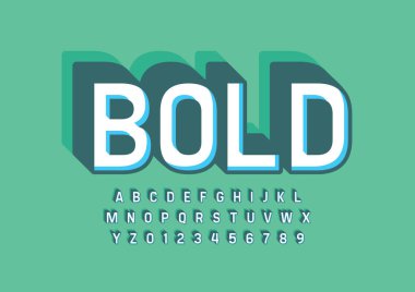 Biçimlendirilmiş modern yazı tipi ve alfabenin vektörü