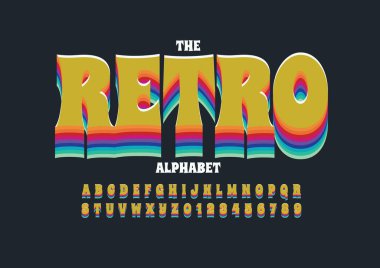 Eski veya eski biçimlendirilmiş yazı tipi ve alfabenin vektörü 