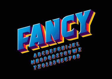 Biçimlendirilmiş modern yazı tipi ve alfabenin vektörü