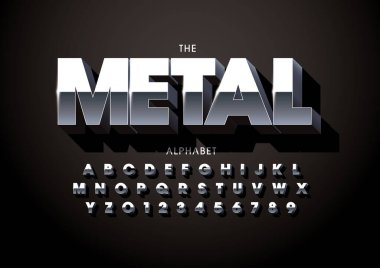 Biçimlendirilmiş modern yazı tipi ve alfabenin vektörü