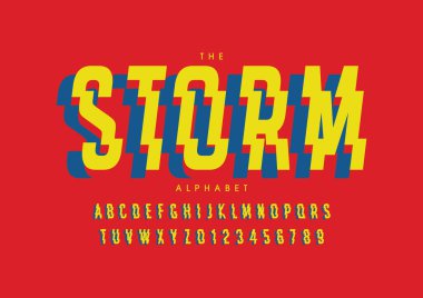 Biçimlendirilmiş modern yazı tipi ve alfabenin vektörü