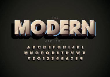 Biçimlendirilmiş modern yazı tipi ve alfabenin vektörü