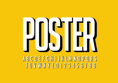 Biçimlendirilmiş modern yazı tipi ve alfabenin vektörü