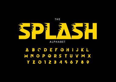 Biçimlendirilmiş modern yazı tipi ve alfabenin vektörü