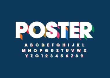 Biçimlendirilmiş modern yazı tipi ve alfabenin vektörü