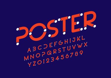 Biçimlendirilmiş modern yazı tipi ve alfabenin vektörü